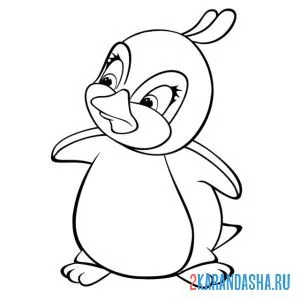 Раскраска пингвин милашка онлайн