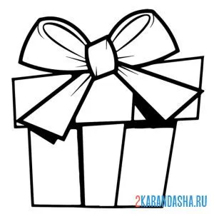 Раскраска коробка подарка онлайн