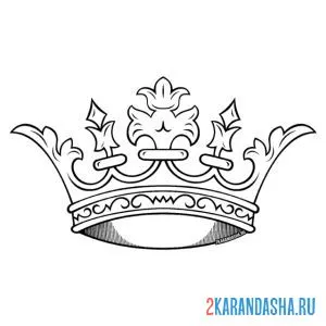 Раскраска корона для императора онлайн