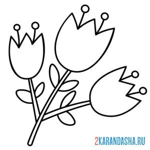 Раскраска тюльпаны-колокольчики онлайн