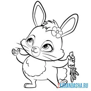 Раскраска энчантималс питомец кролик онлайн