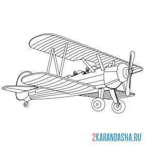 Раскраска учебно-тренировочный самолет у-2 (по-2). онлайн