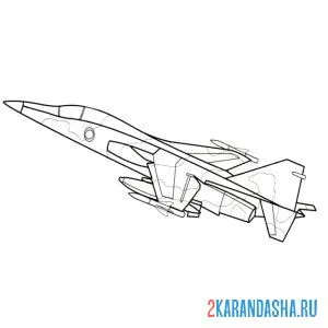 Распечатать раскраску mitsubishi f-1  японский истребитель-бомбардировщик на А4