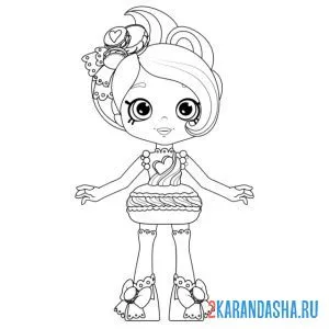 Раскраска шопкинс кукла мэйси макарон онлайн