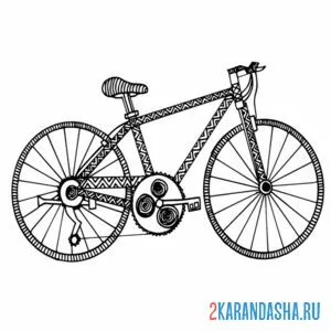 Раскраска велосипед антистресс онлайн