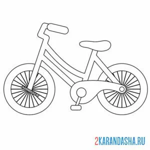 Распечатать раскраску детский велосипед на А4