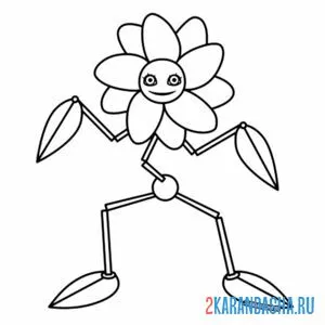 Раскраска дэйзи цветок поппи плейтайм хагги вагги онлайн