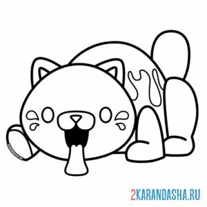Распечатать раскраску конфетная кошка поппи плейтам (кэнди кэт) на А4