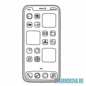 Раскраска экран айфон онлайн