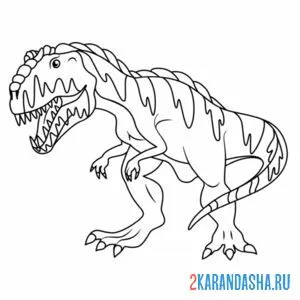 Распечатать раскраску гигантозавр динозавр на А4