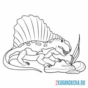 Раскраска диметродон динозавр онлайн
