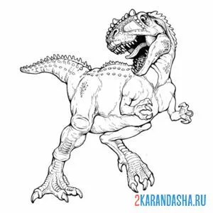 Распечатать раскраску динозавр гигантозавр на А4