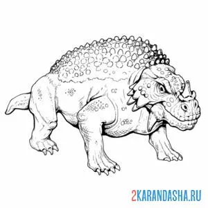 Распечатать раскраску скутозавр динозавр на А4