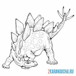 Раскраска стегозавр динозавр онлайн