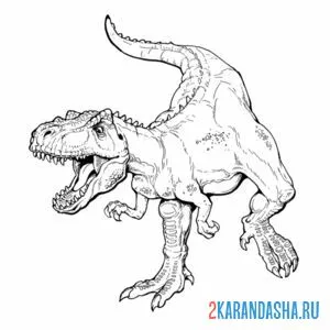 Распечатать раскраску тарбозавр динозавр на А4