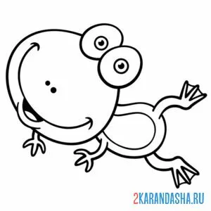 Раскраска лягушка в прыжке онлайн