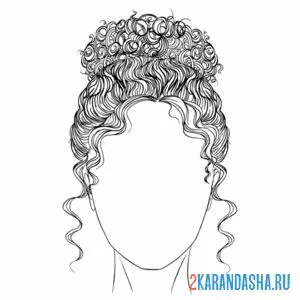 Раскраска голова девушки без лица онлайн