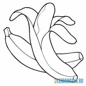Распечатать раскраску два банана на А4