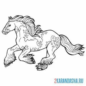 Раскраска скачет конь онлайн