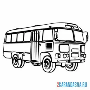 Раскраска автобус для пассажиров большой онлайн