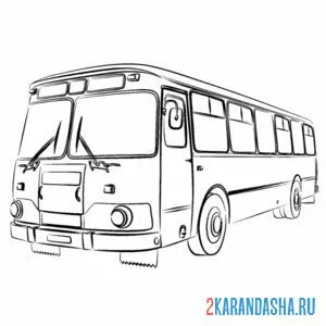 Раскраска старый автобус онлайн