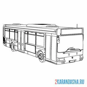 Распечатать раскраску немецкий автобус пассажирский на А4