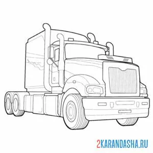 Раскраска грузовик тягач онлайн