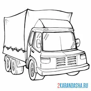 Раскраска грузовик фургон онлайн