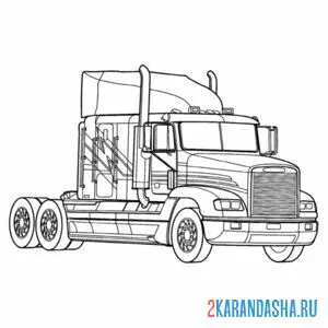 Раскраска грузовик freightliner fld 120 онлайн