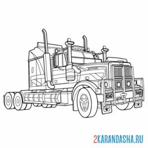 Распечатать раскраску грузовик australian truck на А4