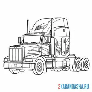 Раскраска грузовик peterbilt 377 онлайн