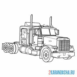 Раскраска грузовик peterbilt 378 онлайн