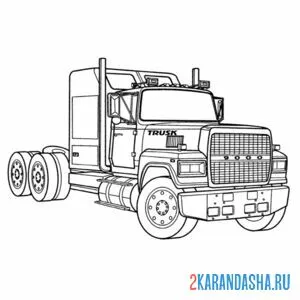 Раскраска грузовик us truck ford 9000 онлайн