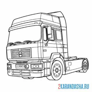Раскраска грузовик man f-2000 онлайн