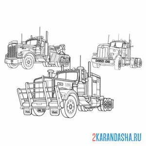 Раскраска грузовики из америки онлайн