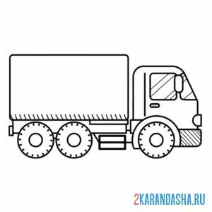 Раскраска грузовик городской онлайн