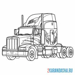 Раскраска грузовик американский без прицепа онлайн