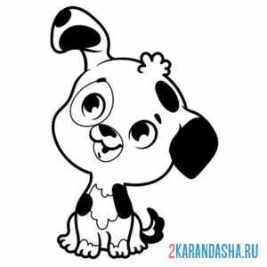 Раскраска щеночек собачка онлайн