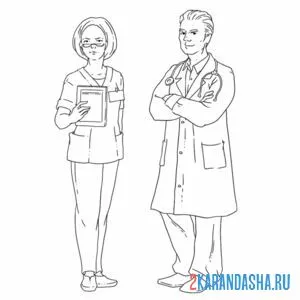 Раскраска доктор и врач онлайн
