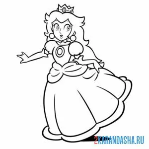 Раскраска принцесса пич онлайн