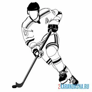 Раскраска настоящий хоккеист онлайн