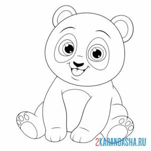 Раскраска милая панда онлайн