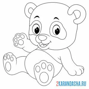 Раскраска малыш панда онлайн