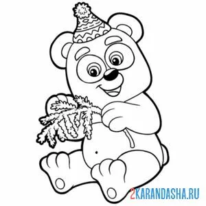 Раскраска панда именинник онлайн