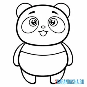 Раскраска панда маленький онлайн