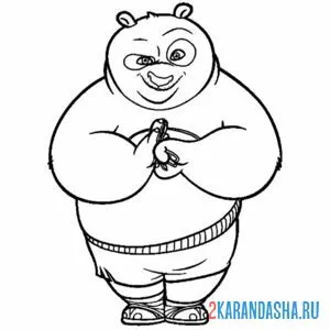 Раскраска кунг-фу панда мультик онлайн