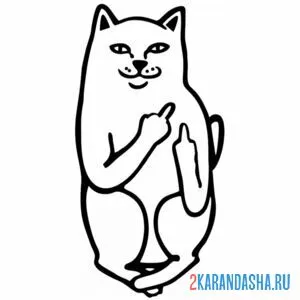 Раскраска мем котяра онлайн