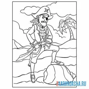 Раскраска пират на острове онлайн