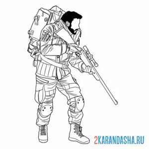 Раскраска боец солдат онлайн