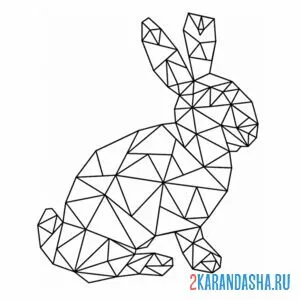 Раскраска заяц из геометрических фигур онлайн